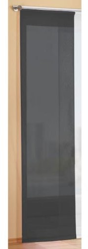 Gardinenbox Firana przesuwna zasłona powierzchniowa przystępna cenowo, przezroczysty, jednokolorowe, z akcesoriami, 85589, czarny, 245x60 85589