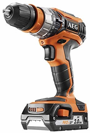 AEG BS18C2XLI-202C wiertarko-wkrętarka akumulatorowa 18 V, kompaktowa konstrukcja (długość 202 mm), z zabezpieczeniem przed przeciążeniem, z 2 bateriami BS18C2XLI-202C