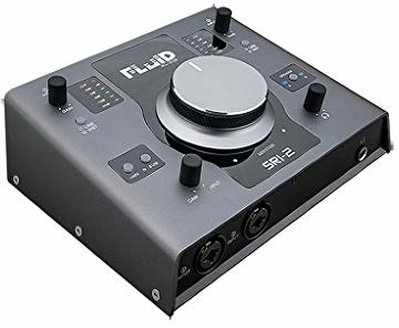 Fluid Audio Sri-2 2x2 24-Bit/192 kHz USB interfejs audio i monitor sterownik z zasilaniem fantomowym 48 V, Cubase LE srebrno-szary