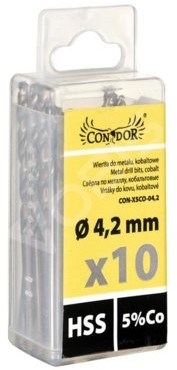 CONDOR Zestaw wierteł kobaltowe do metalu 4,2mm 10szt