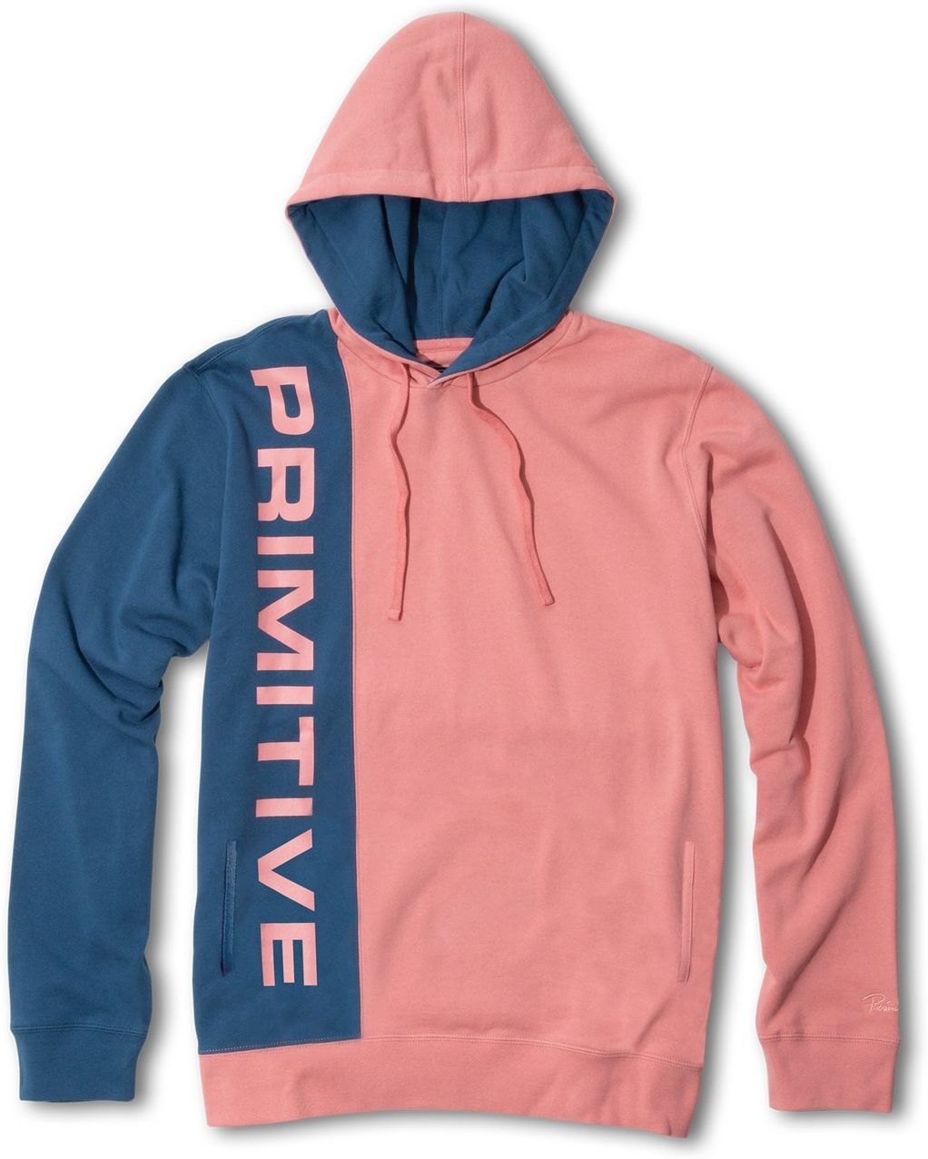 PRIMITIVE bluza męska PRIMITIVE BLOCKS HOOD Salmon