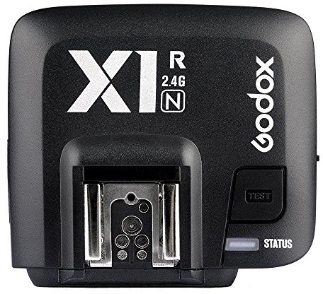 Godox x1r-N 2,4 GHz bezprzewodowy odbiornik Hot-Flash Trigger butów D70/D70s/D80/D90/D1200/D300/D300S/D600/D700/D750/D800/D810/seria D3000/D5000 Serie/serii D7000 do Nikon DSLR Czarny X1R-N