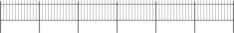 Vidaxl z prętów z grotami, stalowe, 10,2 x 1 m, czarne