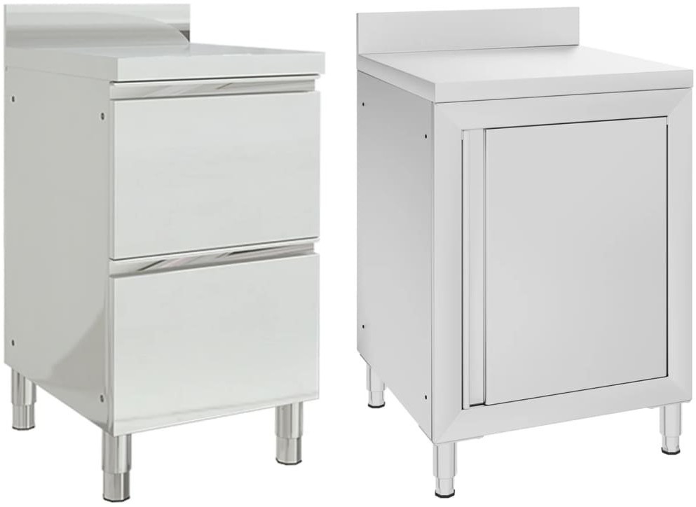 VidaXL Szafki gastronomiczne, 2 szt., stal nierdzewna 3081936 VidaXL