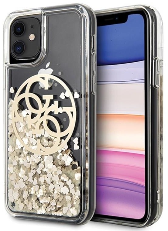 GUESS Guess Liquid Glitter Circle Logo etui do iPhone 11 złote GUHCN61LGGITDGO