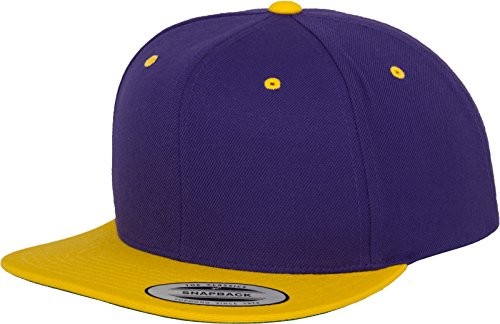 Flexfit Classic Snapback czapka z daszkiem, 2 kolory, wielokolorowa, jeden rozmiar 6089MT-00599-0050_pur/gold_one size