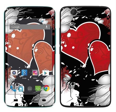 Wiko Royal Sticker Royal tatuaż ścienny RS. drążek do obciążania samoprzylepny do Birdy, motyw serca z kwiatami RS.107829