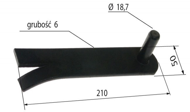Zaczep budowlany 1000 do wmurowania fi 18mm