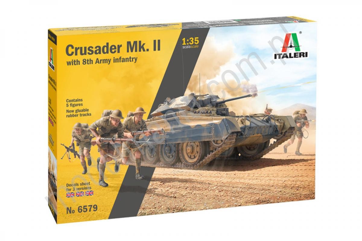 Italeri Brytyjski czołg krążowniczy Crusader Mk. II żołnierzamy z 8 Armii 6579