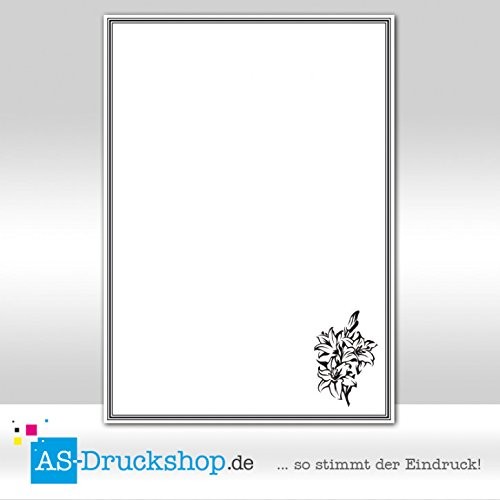 AS-Druckshop Papier z motywem żałobny - grawerunek ślubny / 100 arkuszy/DIN A5 A-10A4-0328010-6
