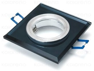 KOLORENO Oprawa Halogenowa Led Sufitowa Kwadrat Stała Szklana Czarny OS_VX_KSS_CZARNY