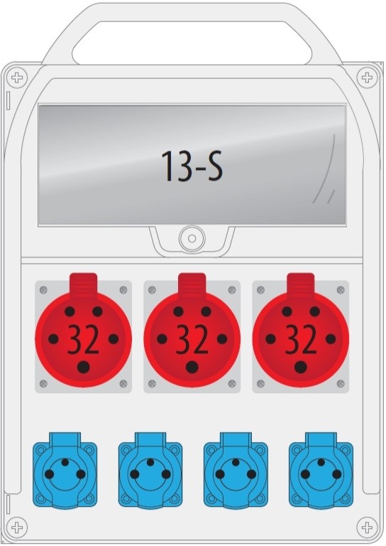 Pawbol Rozdzielnica R-BOX 380R 3x32A/5p 4x250V 13S B.18.380-3 B.18.380-3