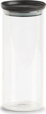 Zeller Słoik do przechowywania z plastikową pokrywką 1250 ml czarny 10,3x23,6cm cm 19578