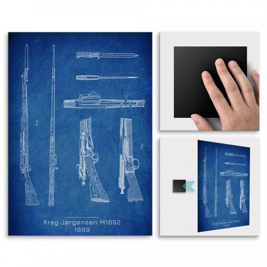 Pix4home Plakat metalowy Krag Jrgensen M1892 Projekt Cobalt L POS-L-02663