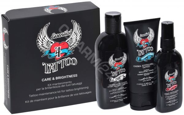 RENEE BLANCHE Renee Blanche Essential Tattoo promocyjny zestaw oczyszczający spray nabłyszczający 100 ml + olejek pod prysznic 200 ml + krem ochronny dodający blasku 100 ml