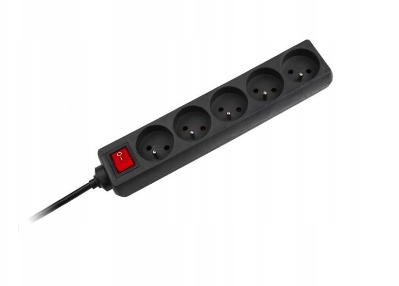 HBF sieciowy 5 gniazd 1,5m z wyłącznikiem