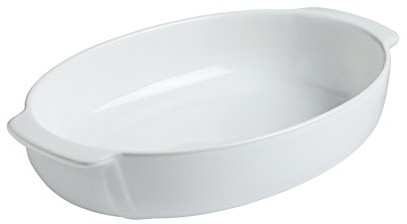 Pyrex 8013107.0 Signature naczynie do zapiekania, owalna, kamionka ceramiczna biała 25 x 18 cm 8013107.0