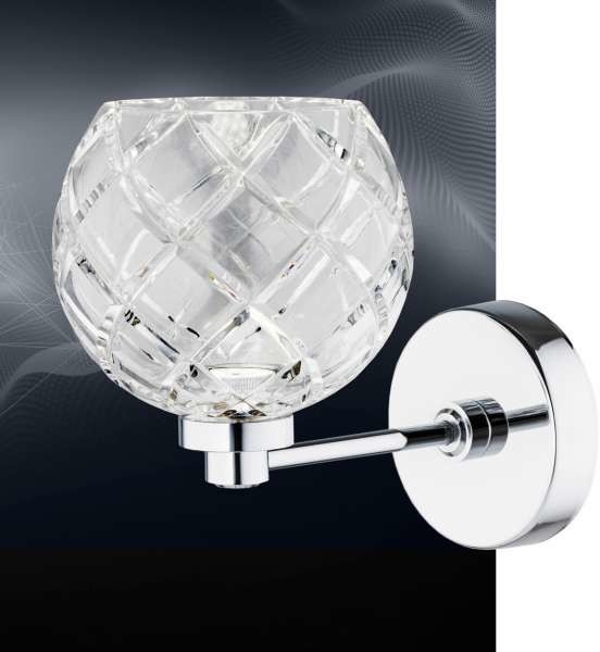 Argon Kinkiet LAMPA ścienna BELLUNO 3803 szklana OPRAWA glamour LED 5W kula ball przezroczysta 3803