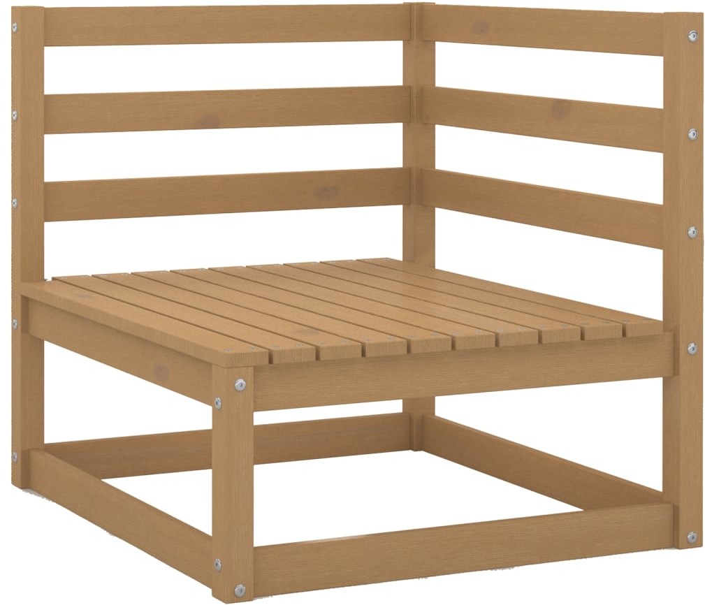 vidaXL Narożna sofa do ogrodu, miodowy brąz, lita sosna