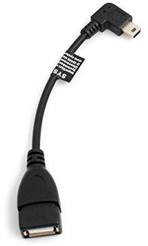System-S kabel Mini USB kąt 90 ° stopni w lewo kątowy wtyk do gniazda USB typ A (Female) kablem do transmisji danych i ładowania 13 cm 53525998