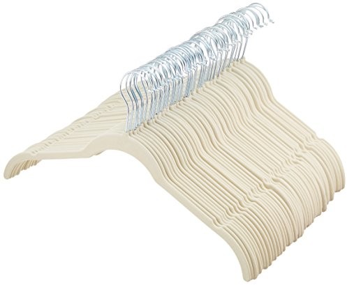 AmazonBasics wieszak na ubrania dziecięce, pokryty aksamitem, czarny, 50 szt. AQ-W0003