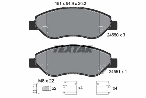 TEXTAR Klocki hamulcowe - komplet 2455001