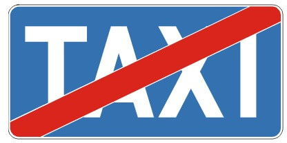 Znak drogowy informacyjny D-20 Koniec postoju taksówek