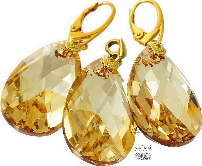 Arande NOWE SWAROVSKI ekskluzywny komplet GOLDEN ZŁOTE SREBRO 4493210053