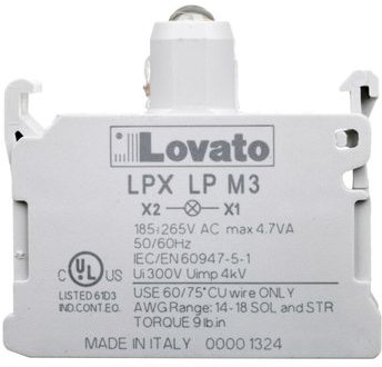 Lovato electric Sp. z o.o. Lampka LED zielona fi 22mm 185-265V AC światło ciągłe bez adaptera Premium LPXLPM3