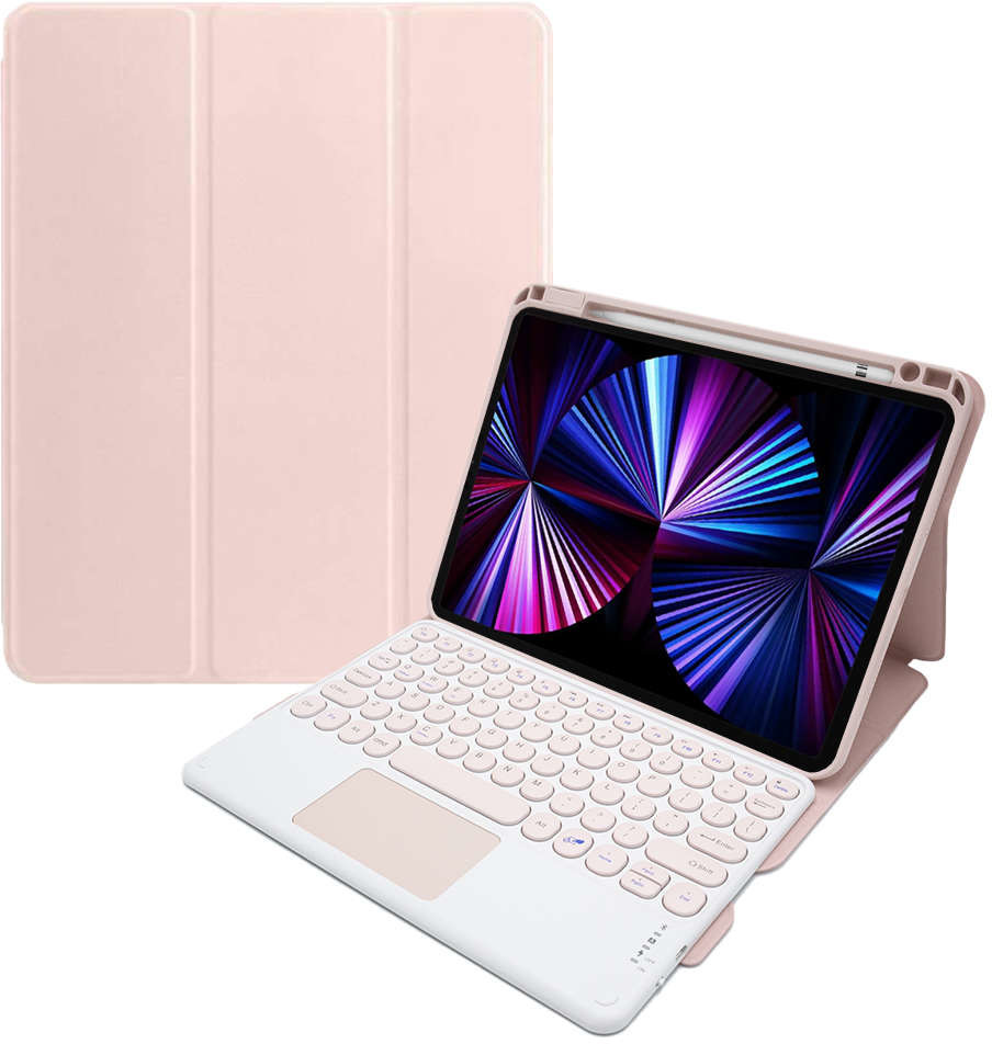 Apple Alogy Etui Alogy Klawiatura Bluetooth Touchpad 4w1 Magnetyczne Pencil do iPad Pro 11 2021 Różowe 9909X7