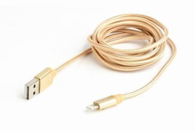 Gembird Kabel USB oplot tekstyl 8pin/1.8m/złoty (CCB-MUSB2B-AMLM-6-G)