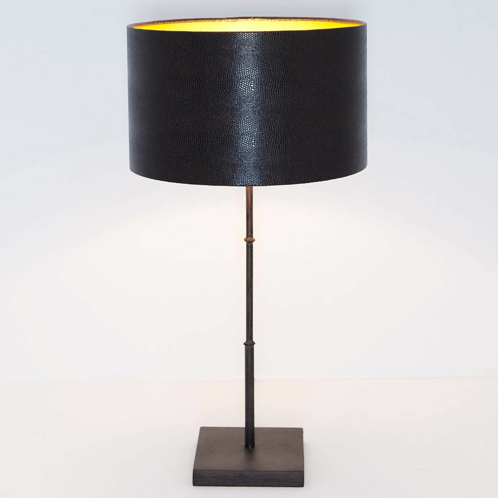 J. Holländer Lampa stołowa bambus, brązowo-czarna złota