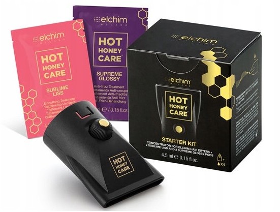 ELCHIM Elchim Starter Kit, zwężka i 4 kapsułki z olejkiem Hot Honey Care (2xSL + 2xSG) ELC000009
