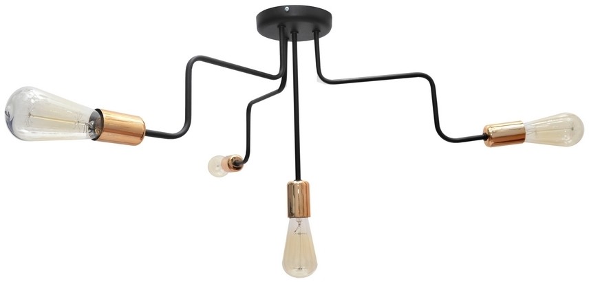 Helam Żyrandol natynkowy OXFORD 4xE27/60W/230V czarny