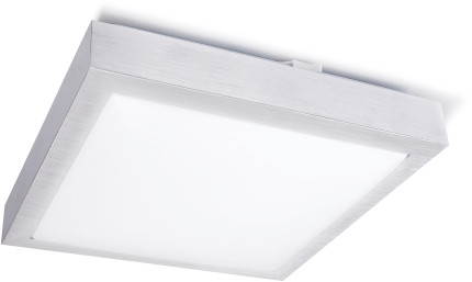 LVT Plafon natynkowy kwadratowy z czujnikiem ruchu i zmierzchu 2xE27  Srebrny PL-SOLEN-PIR