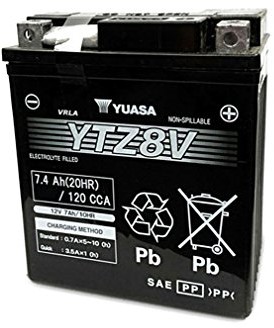 Yuasa ytz8 V baterii, 12/7,4ah (wymiary: 130 X 70 X 110) YTZ8V -Y-