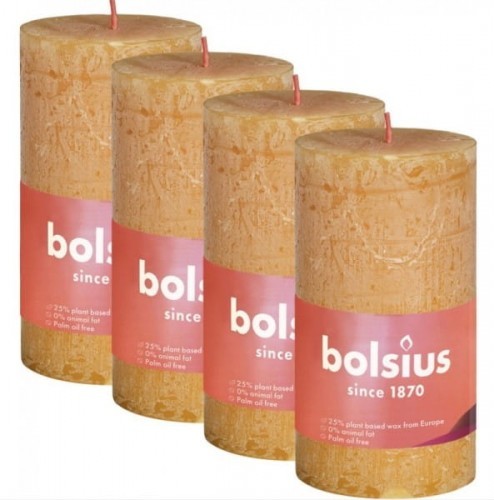Bolsius Rustic Shine Świeca pieńkowa 100/50 miodowy żółty