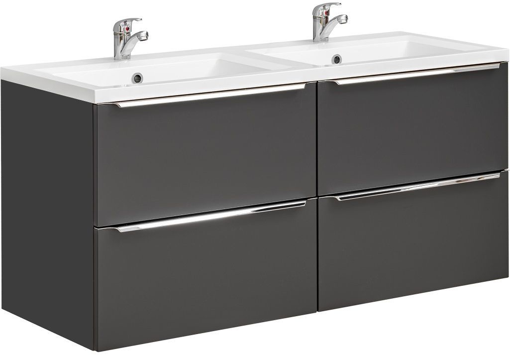Comad Szafka pod umywalkę CAPRI 120 cm czarna mat wisząca CAPRIBLACK820-CAPRIBLACK820