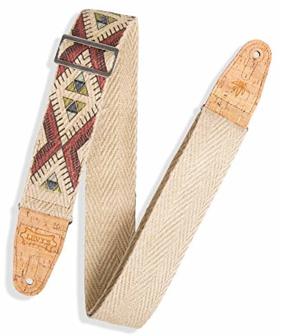 Levy's Levy's MH8P-002 naturalna taśma konopna z korkowymi końcówkami i kieszenią 5 cm - plemienny MH8P-002