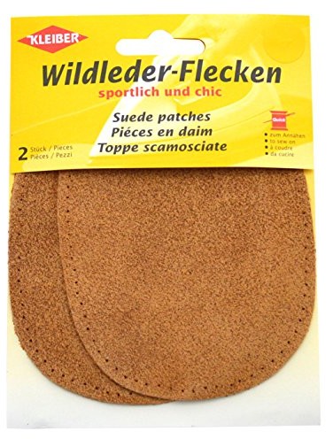 Kleiber łaty owalne 12 x 10 cm welur z syntetycznej skóry, 1 para, brązowy 855-06