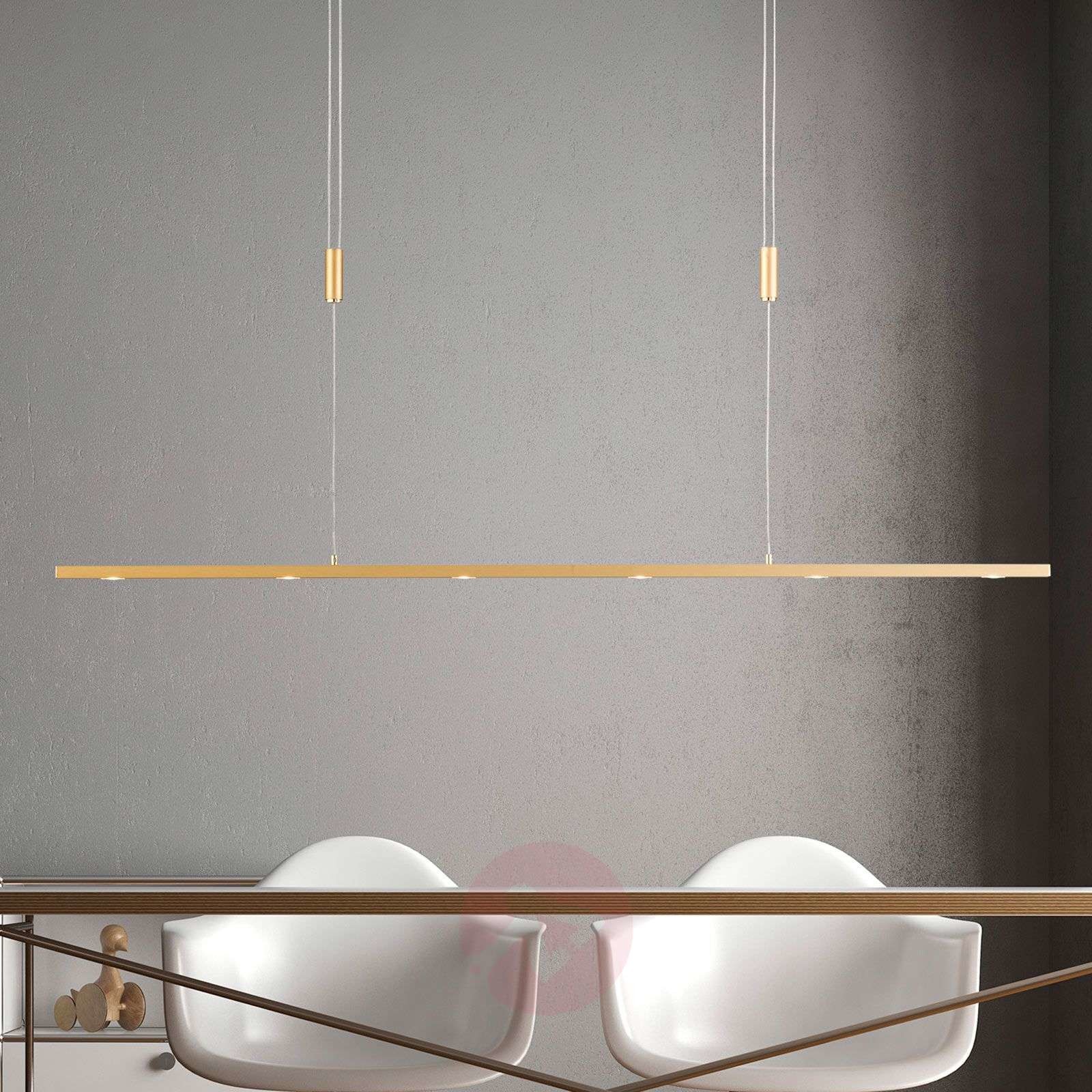 LUCANDE Lucande Tolu lampa wisząca LED, mosiądz, 119 cm