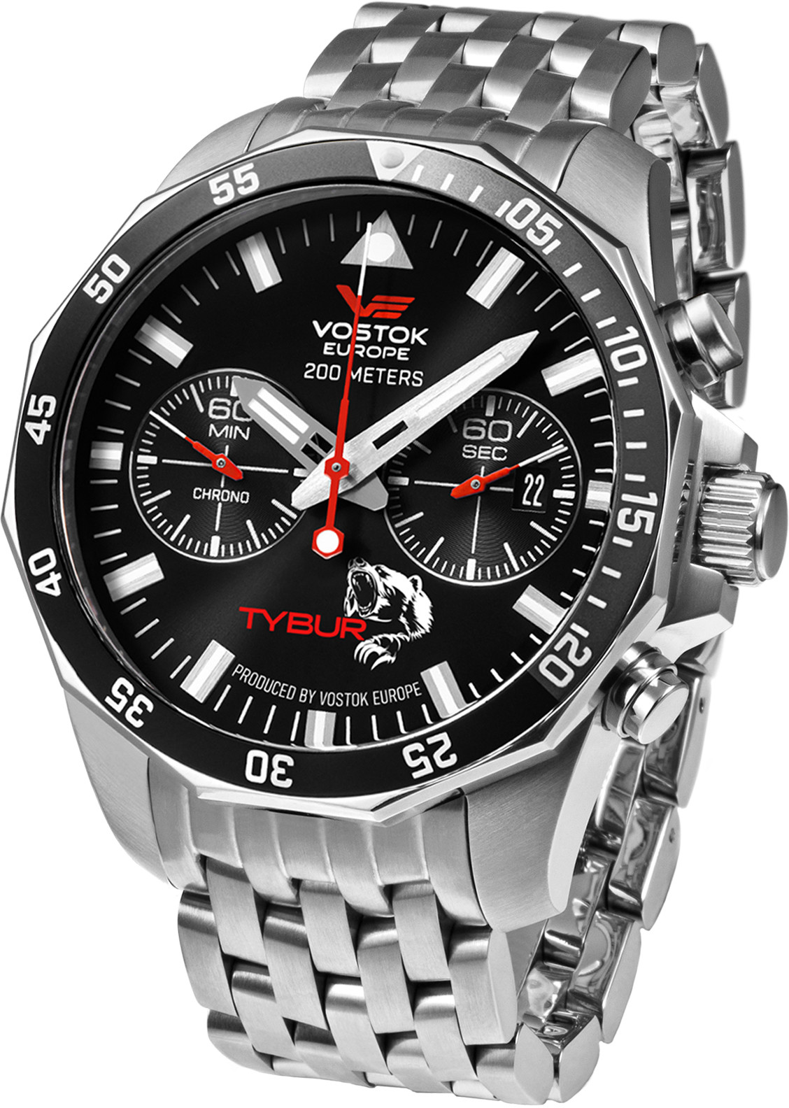 Vostok Europe Zegarek 6S21-225A436B Rocket N-1 Chrono Marcin Tybura 