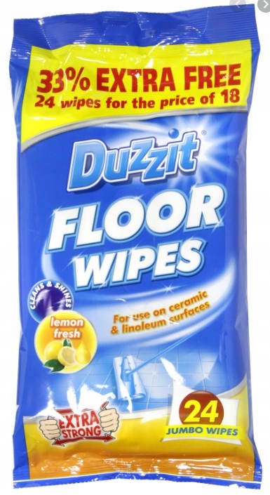 Duzzit Lemon Chusteczki do Mycia Podłóg 24szt Uk