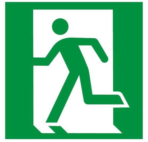 Znak informacyjny DRZWI EWAKUACYJNE W LEWO