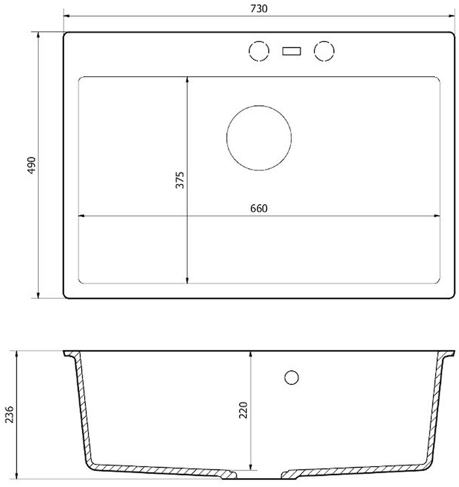 AXIS GROUP Zlew A-Point 60 1-komorowy pure white