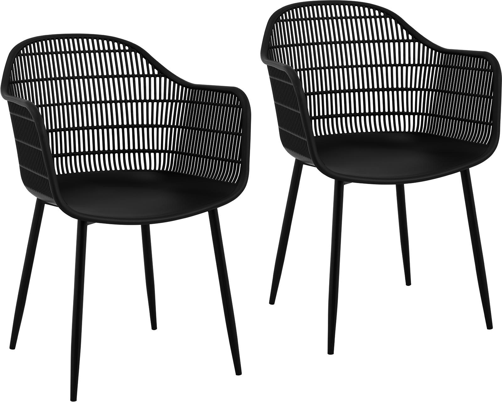 Fromm & Starck Fromm & Starck Krzesło - ażurowe - czarne - 2 szt. STAR_SEAT_08 - 3 LATA GWARANCJI STAR_SEAT_08