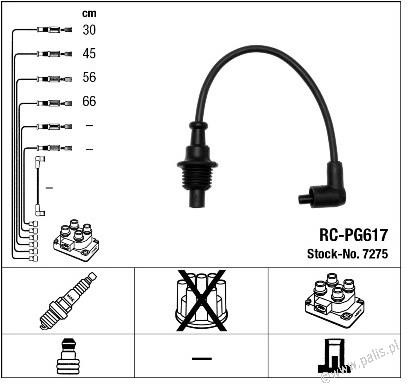 NGK Przewody zapłonowe 7275 RC-PG617