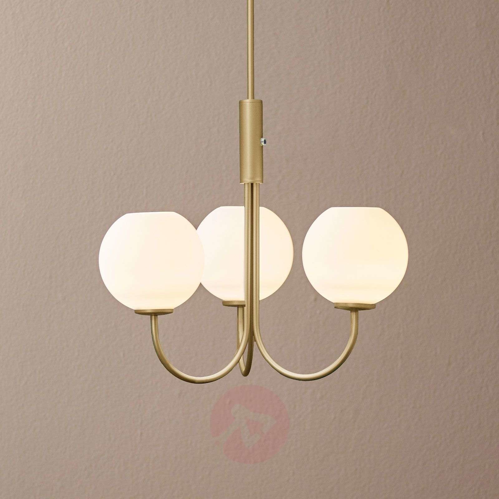 Herstal Kronleuchter Ballon mit Schalter 3-flammig messing