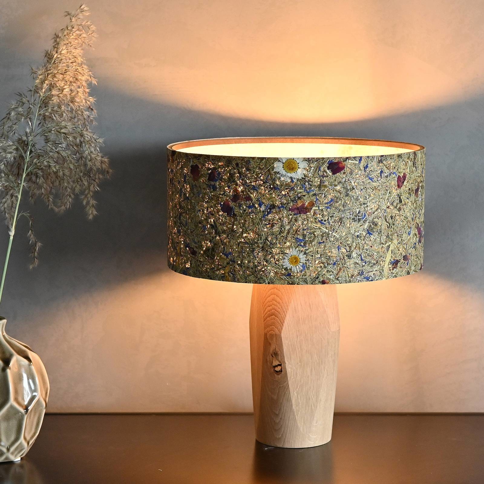 LeuchtNatur LeuchtNatur Pura lampa stołowa LED dąb/łąka