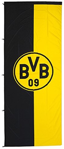 Borussia Dortmund , flaga BVB na maszt w formacie pionowym, czarny/żółty, 150 x 400 cm